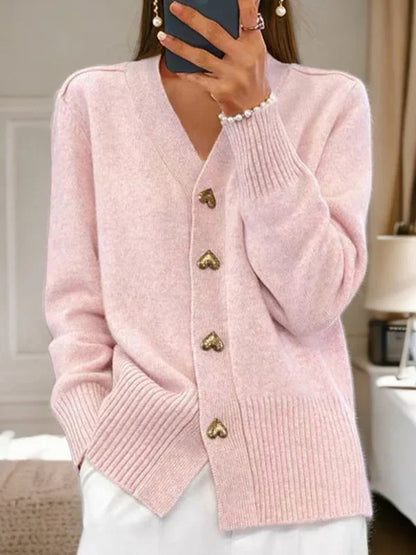 Elegante Strickjacke Mit Knöpfen Damen