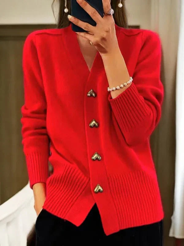 Elegante Strickjacke Mit Knöpfen Damen