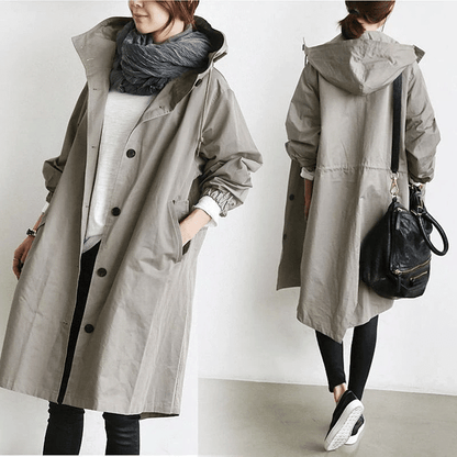 Frauen Windbreaker Jacke Kapuze - IdealeKleiden