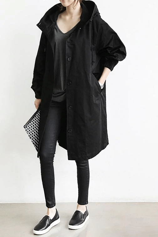 Frauen Windbreaker Jacke Kapuze