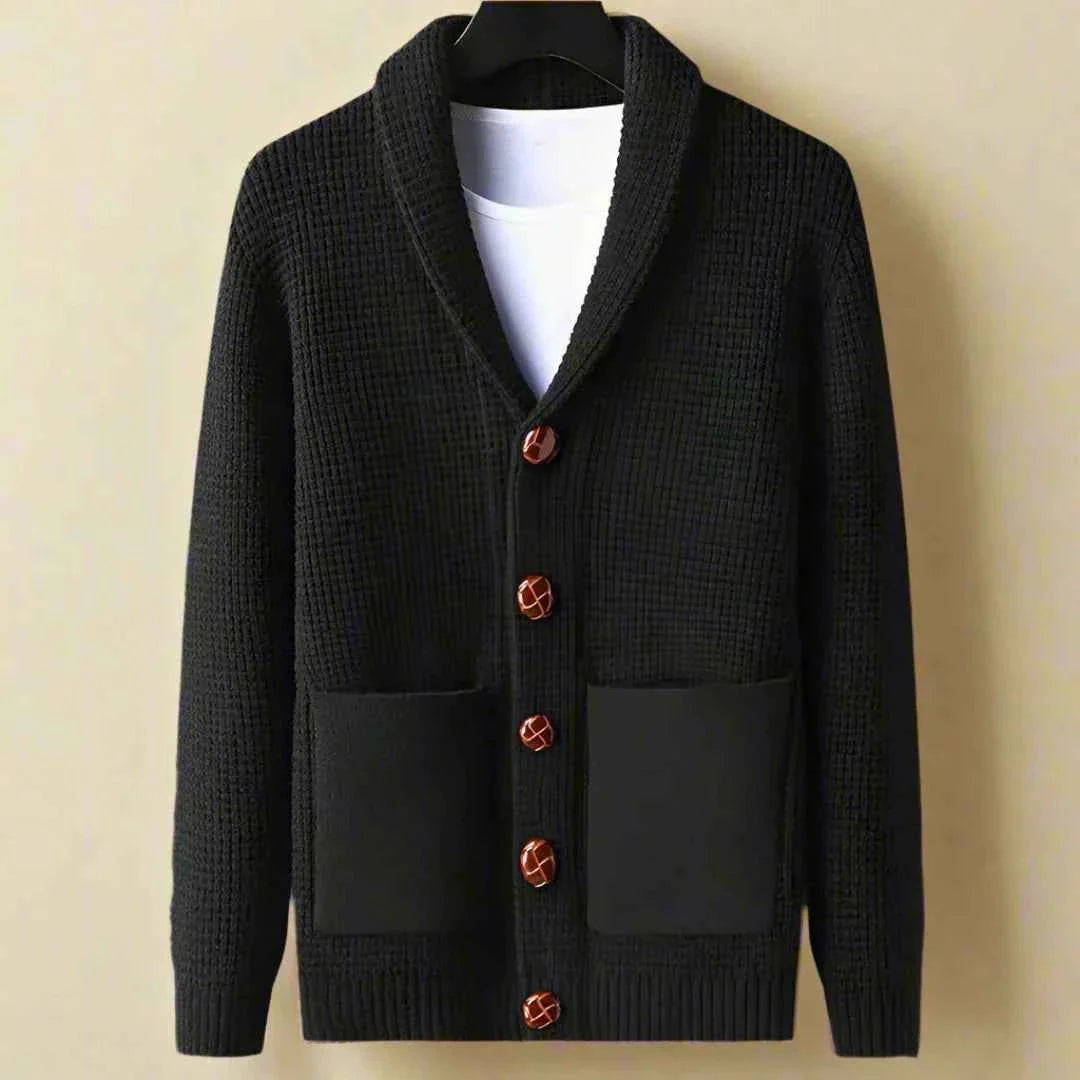 Herren Strickjacke Knopfverschluss Modern