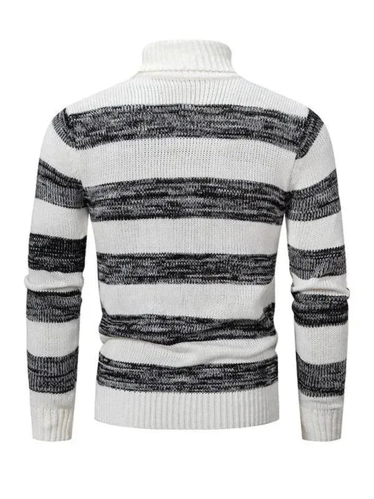 Herren Rollkragenpullover Patchwork Trendy - IdealeKleiden