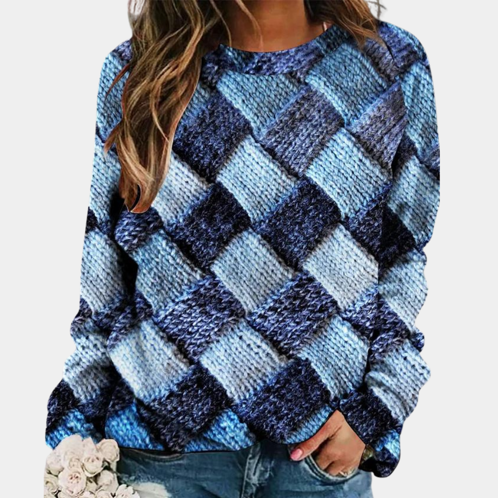 Farbenfroher Damen Pullover Modern Style - IdealeKleiden