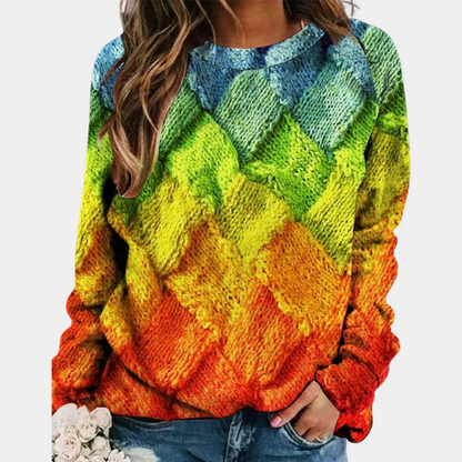 Farbenfroher Damen Pullover Modern Style