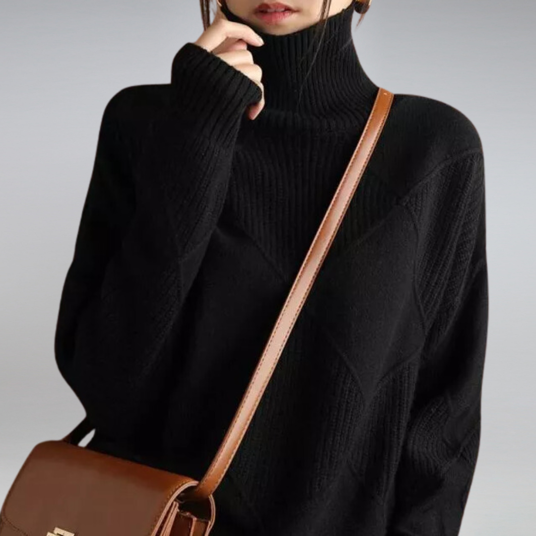 Eleganter Damen Rollkragen Pullover Modern