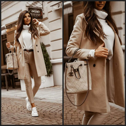 Elegante Damenjacke Lang Braun - Bequem Stilvoll