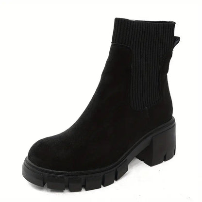 Stylische Damenstiefel Wildleder Winter