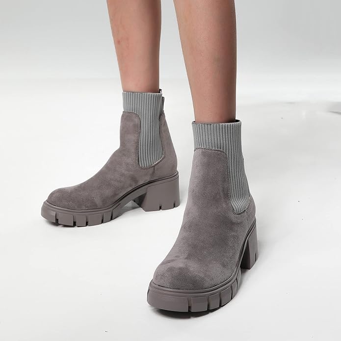 Stylische Damenstiefel Wildleder Winter - IdealeKleiden