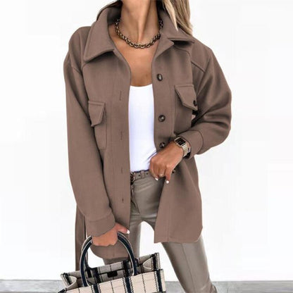 Stilvolle Damenjacke Wolle Look Modern