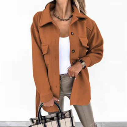 Stilvolle Damenjacke Wolle Look Modern