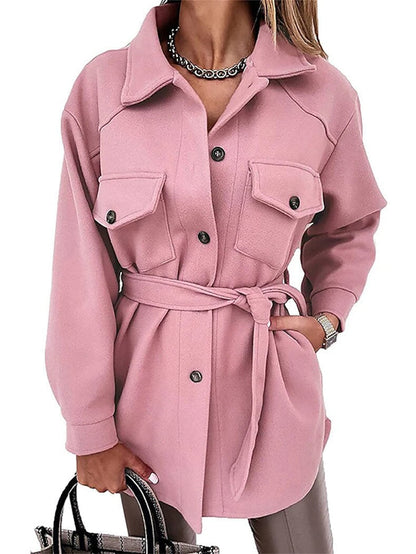 Stilvolle Damenjacke Wolle Look Modern