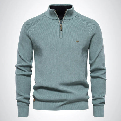 Herren Strickpullover Slim Fit Halbzipper