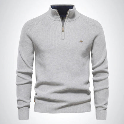 Herren Strickpullover Slim Fit Halbzipper