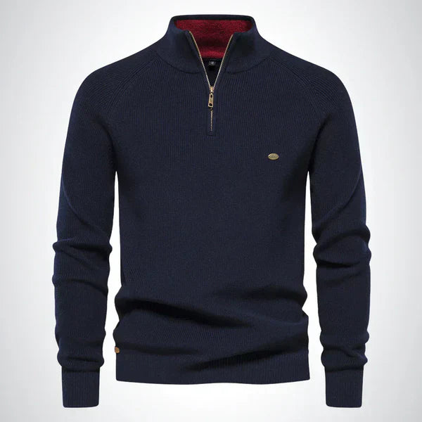 Herren Strickpullover Slim Fit Halbzipper - IdealeKleiden