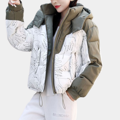 Warme Winterjacke Frauen Elegant Schwarz
