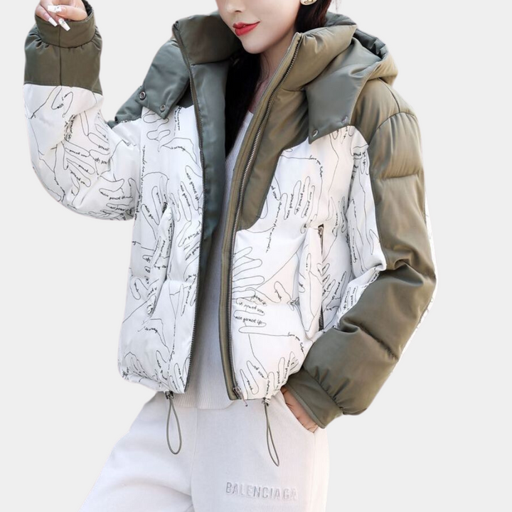 Warme Winterjacke Frauen Elegant Schwarz