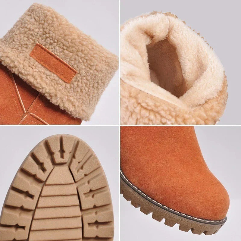 Bequeme Damenstiefel Warm Gefüttert - IdealeKleiden