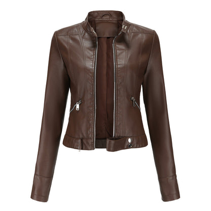 Damen Lederjacke Chic Elegant
