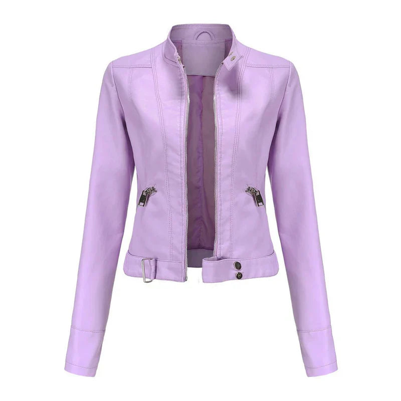 Ledermantel Damen Modern Frauen Lederjacke