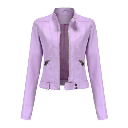Ledermantel Damen Modern Frauen Lederjacke