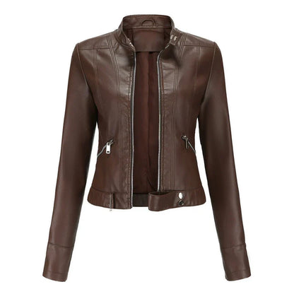 Ledermantel Damen Modern Frauen Lederjacke