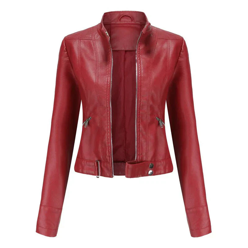 Ledermantel Damen Modern Frauen Lederjacke