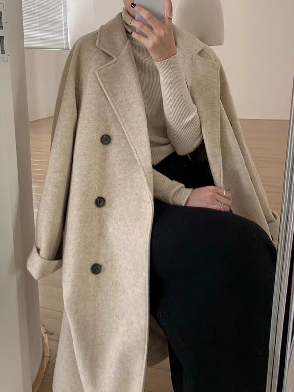 Lange Herrenjacke Modern mit Doppelreihenknöpfen