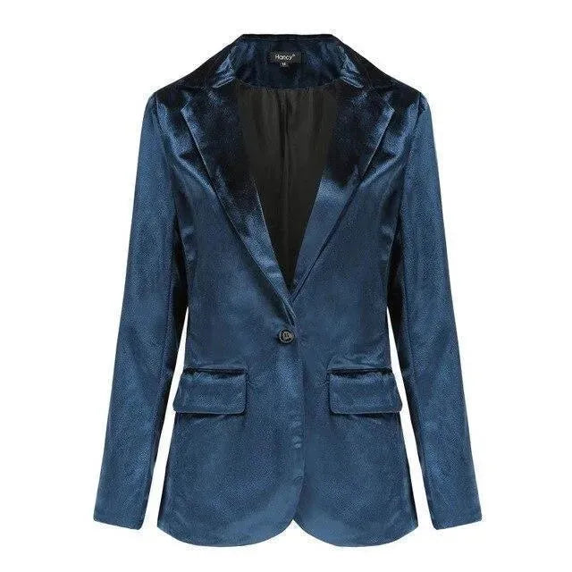 Eleganter Samt Blazer Damen - Lässig - Einfarbig