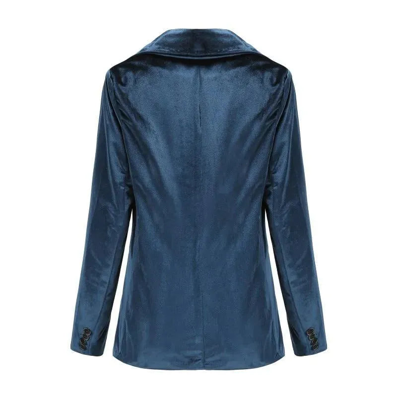 Eleganter Samt Blazer Damen - Lässig - Einfarbig - IdealeKleiden
