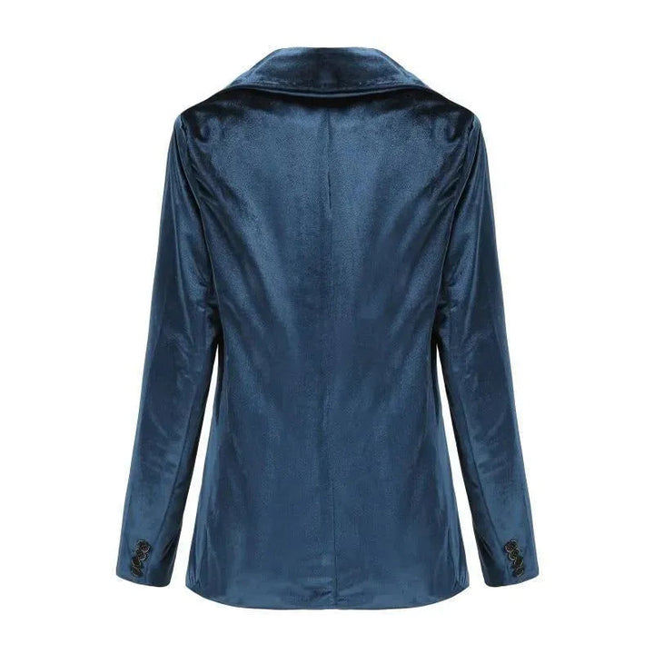 Eleganter Samt Blazer Damen - Lässig - Einfarbig - IdealeKleiden
