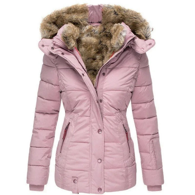 Elegante Damenjacke Fellkragen