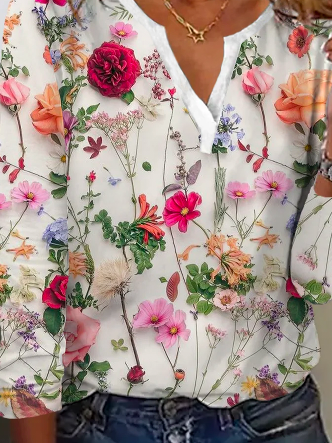 Frauen Pullover Blumenmuster Modern - IdealeKleiden