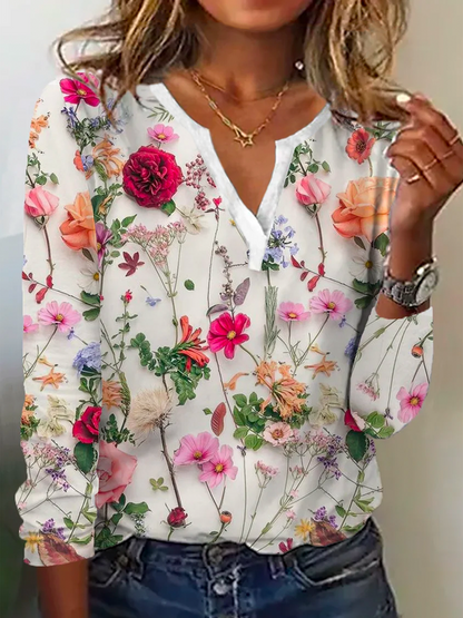 Frauen Pullover Blumenmuster Modern
