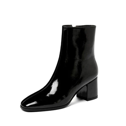 Modische Damen Stiefeletten aus Patentleder