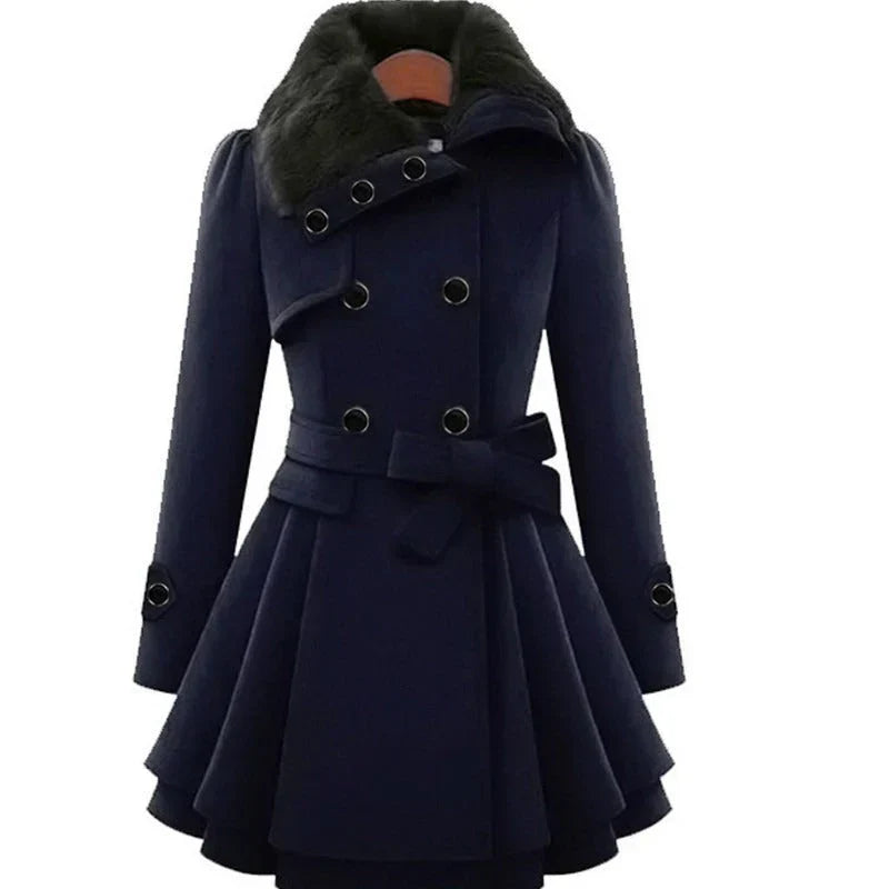 Elegante Damen Wolljacke mit Doppelknöpfen → Damen Wolljacke Elegant Doppelknöpfe