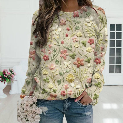 Stylische Damenpullover mit Blumenprint