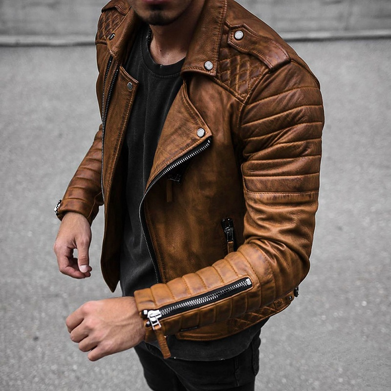 Elegante Lederjacke Taylor Style - IdealeKleiden