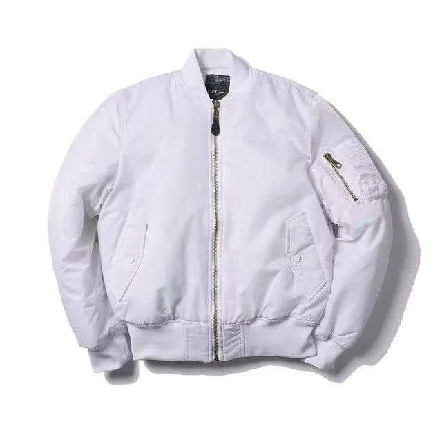 Modische Unisex Bomberjacke Reißverschluss Premium Qualität