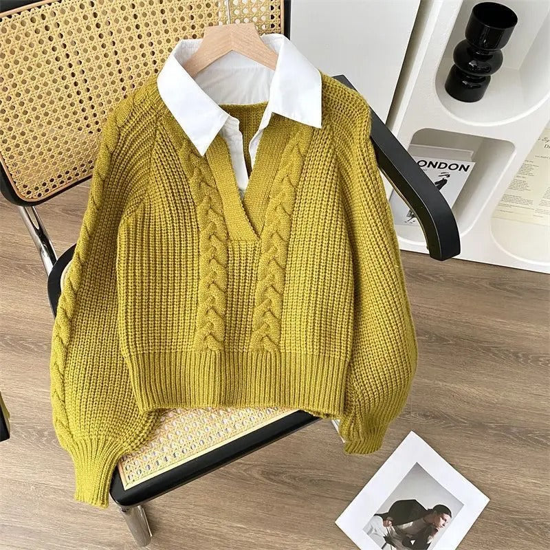 Retro Strickpullover Damen Vintage Stil