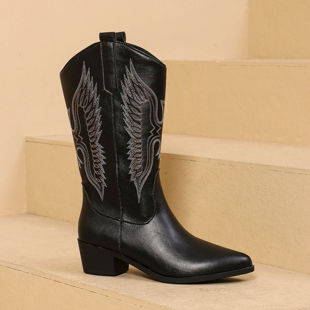 Stilvolle Cowboy-Stiefel Damen Hochhackig