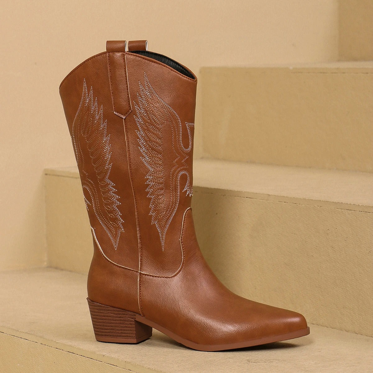 Stilvolle Cowboy-Stiefel Damen Hochhackig