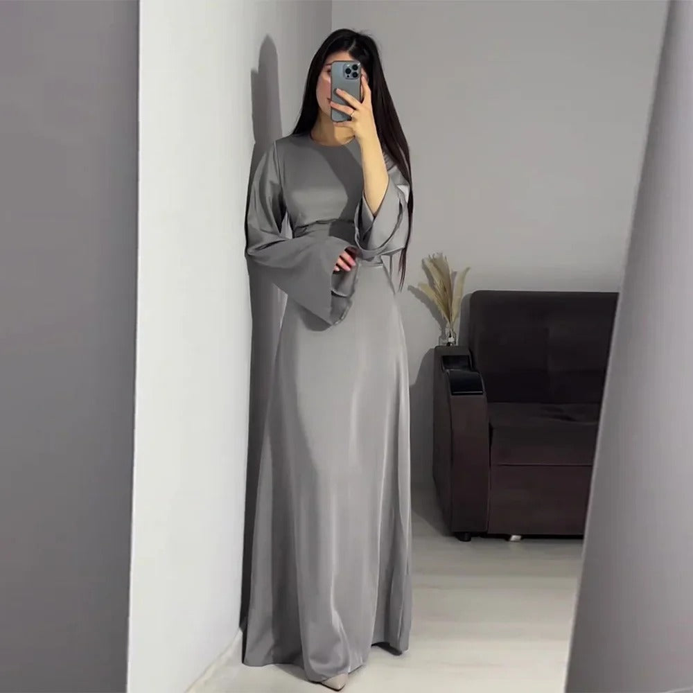 Elegantes Damen Maxikleid Langärmlig Tailliert