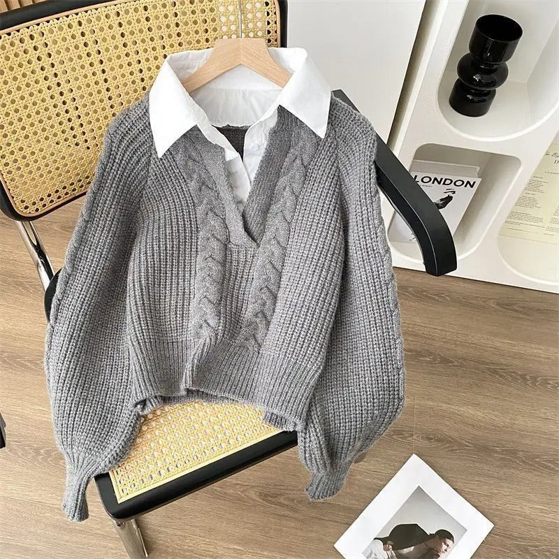 Retro Strickpullover Damen Vintage Stil