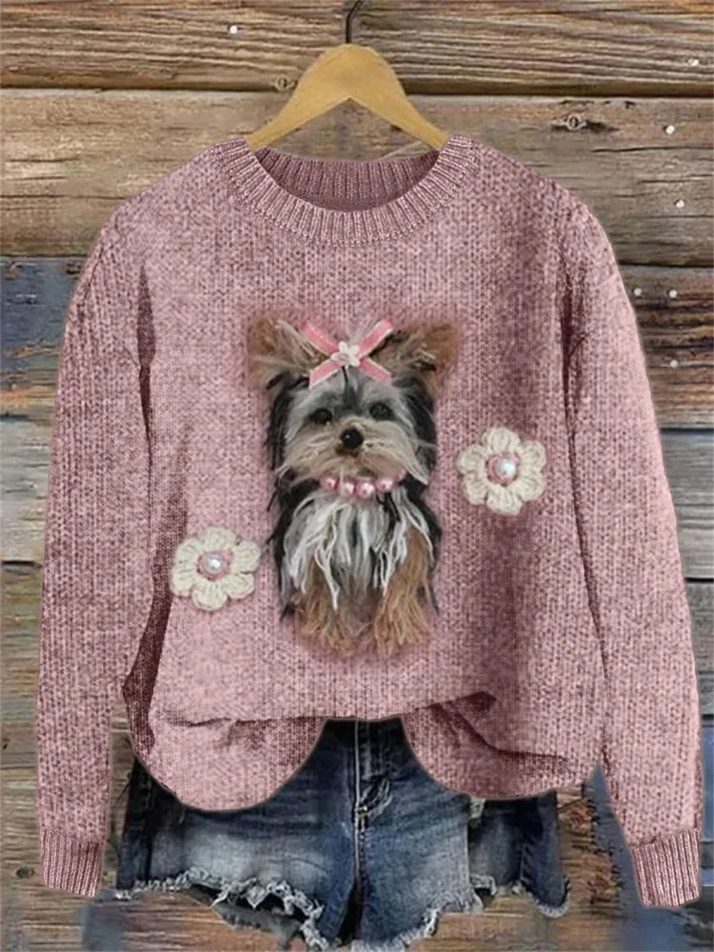 Stilvolles Frauenkleid | Bedruckter Pullover Damen - IdealeKleiden