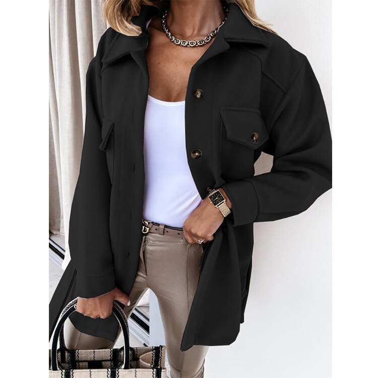 Elegante Damenjacke Wollmix Stilvoll