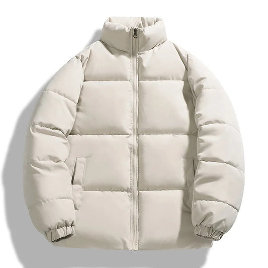 Übergroße Pufferjacke Gepolstert Hoher Kragen - IdealeKleiden
