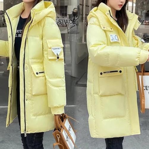 Warmes Winterparka - Lange Isolierte Blaue Daunenjacke