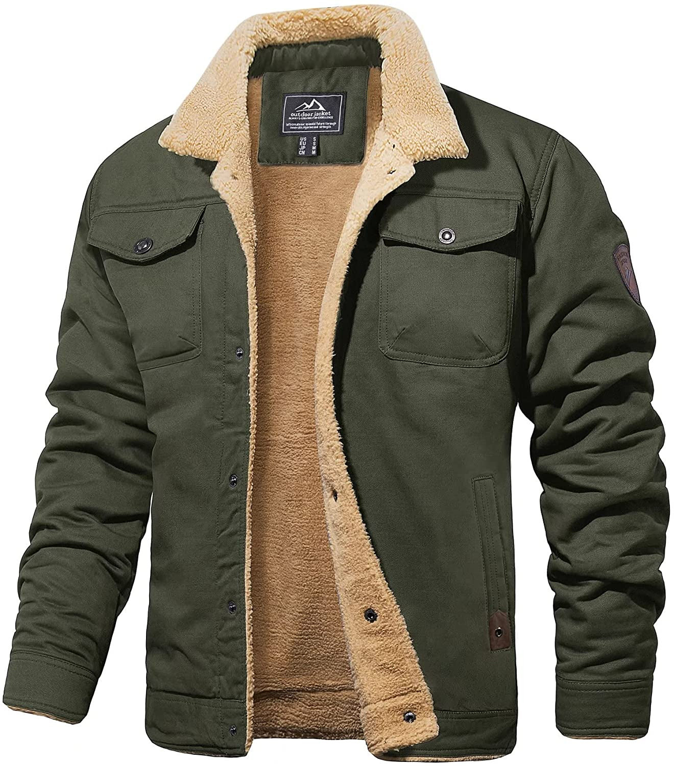 Warme Winterjacke Sherpa-Futter Wasserdicht Robust