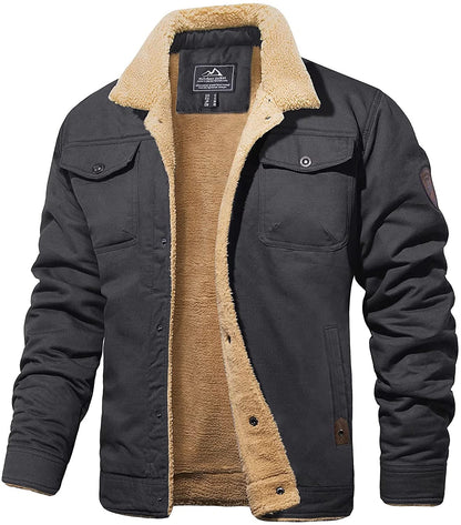Warme Winterjacke Sherpa-Futter Wasserdicht Robust