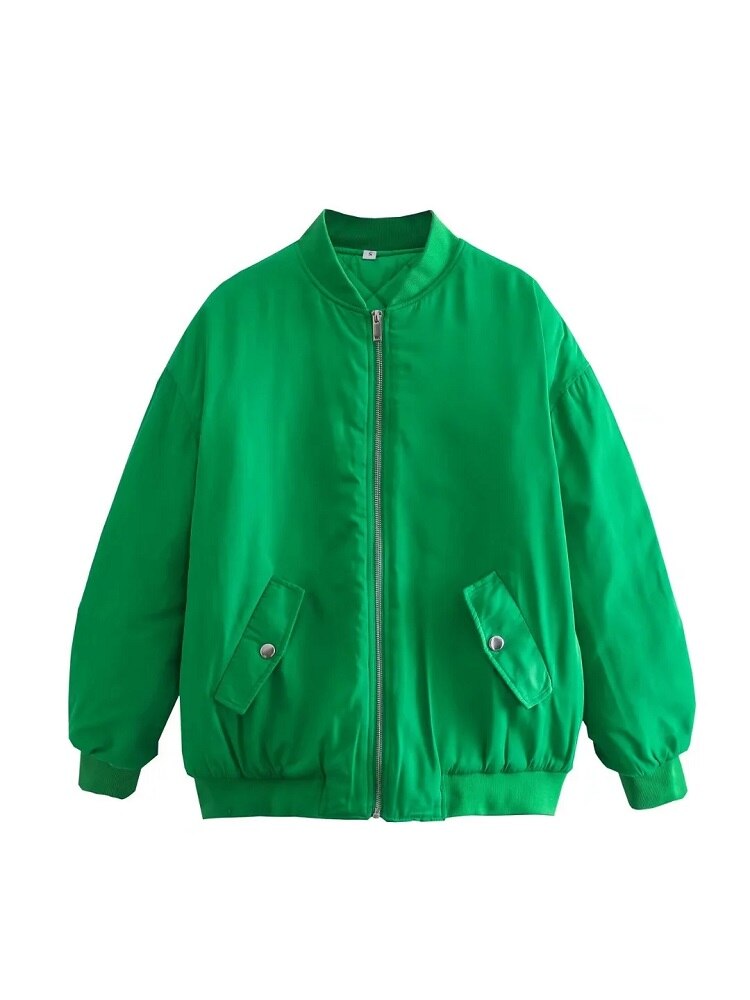 Damen Bomberjacke Groß Größe Oversized Style - IdealeKleiden